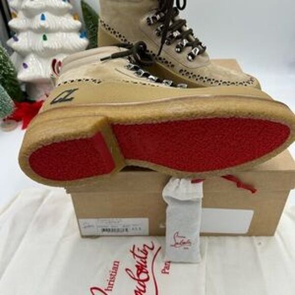 Men's Christian Louboutin WASSENGRAT boots calf leather and suede size 43.5 - Picture 2 of 11